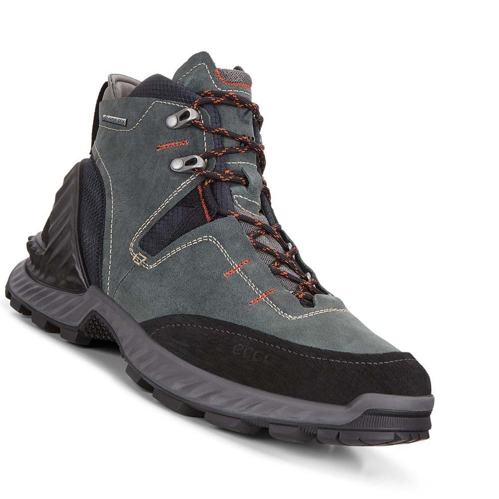 Men's Ecco Exohike Mid Gtx Hiking & Trail Grey / Black | USA 564XYU